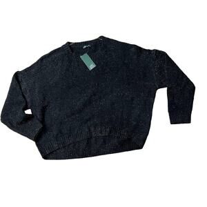 Wild Fable Women's Black Long Sleeve Crewneck Tinsel Sweater - Size Large - NWT